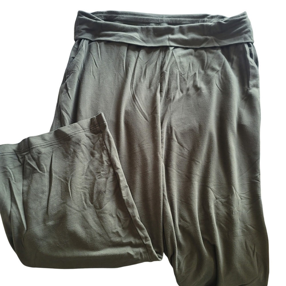 Old Navy Active Womens XL Black Bootcut & Olive Green Wideleg Yoga Foldover Pant - Picture 5 of 9